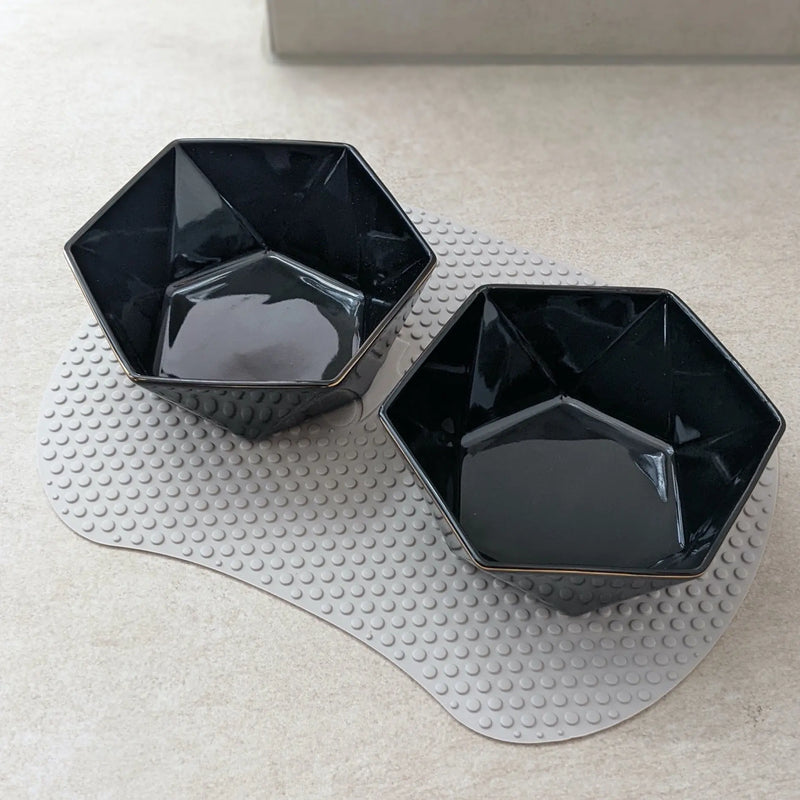 Futternapf SET 750ml "Hexagon" schwarz